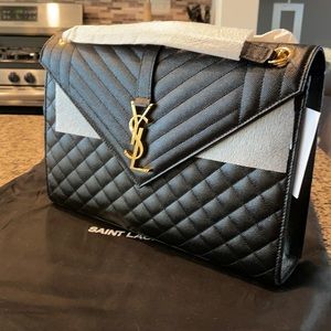 LARGE SAINT LAURENT ENVELOPE BAG NWT